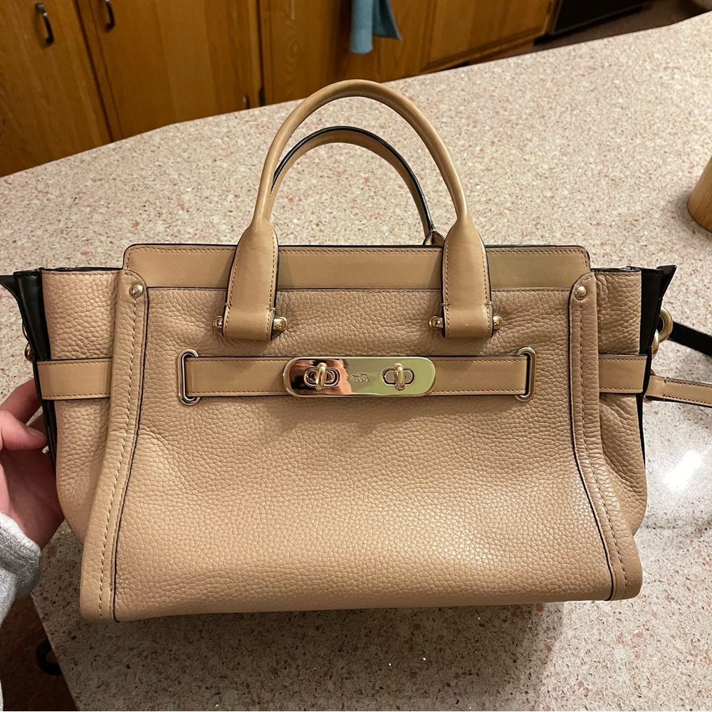 Coach Tan Swagger Satchel and Gold Hardware